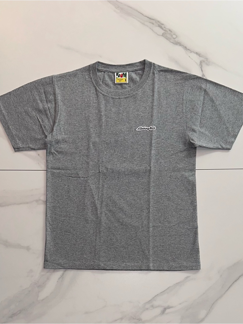 BAPE A Bathing Ape Patch Tee Gray Size Small